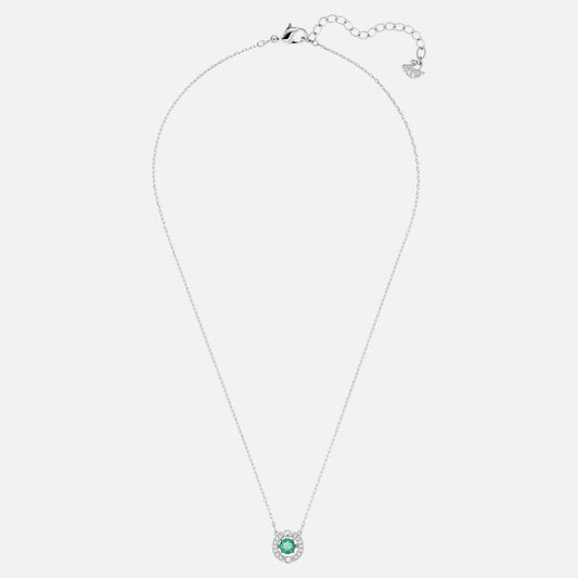 Jewelry Sparkling Dance Necklace Green Rhodium Plated