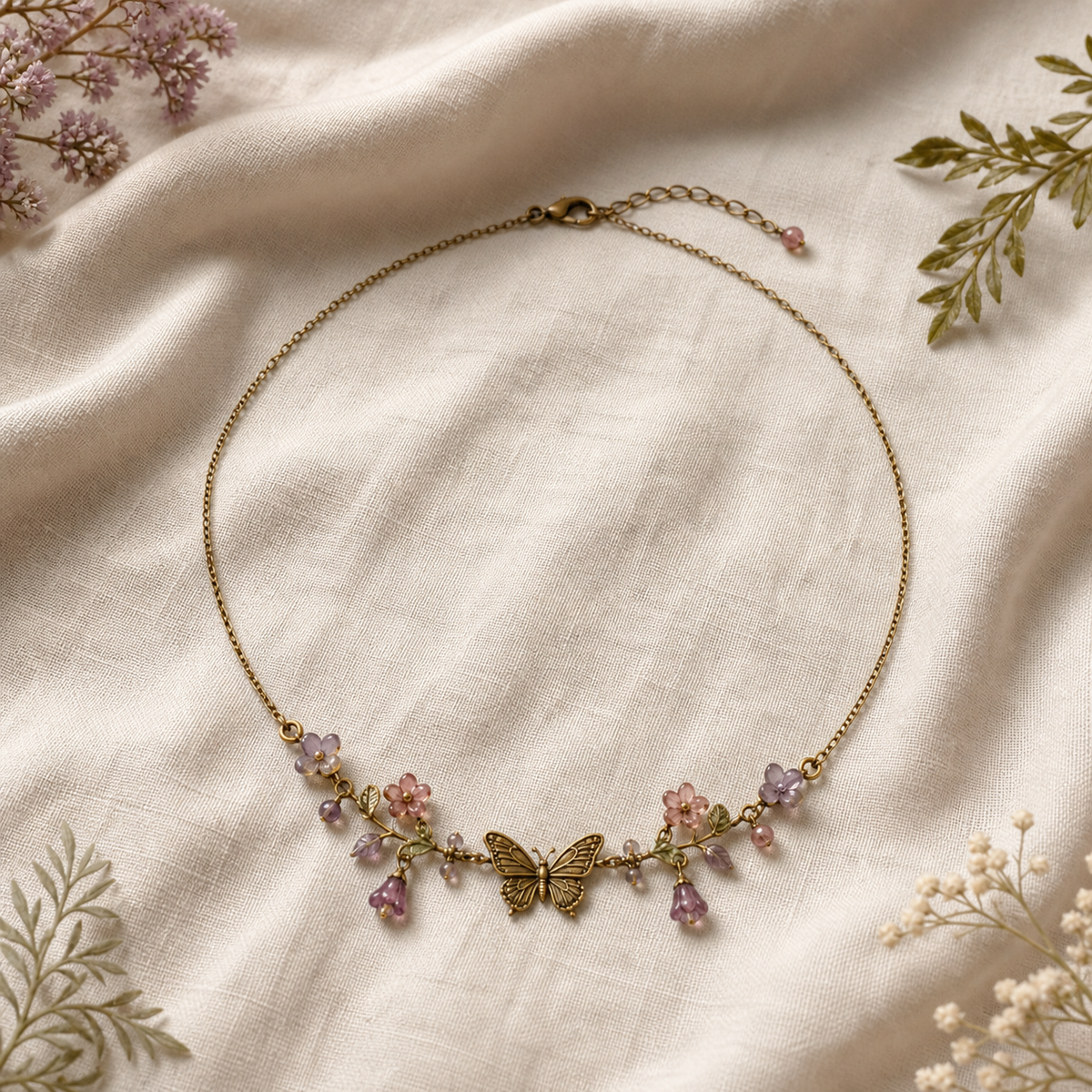 Butterfly Garden Necklace — Gemmy Pocket concept photograph