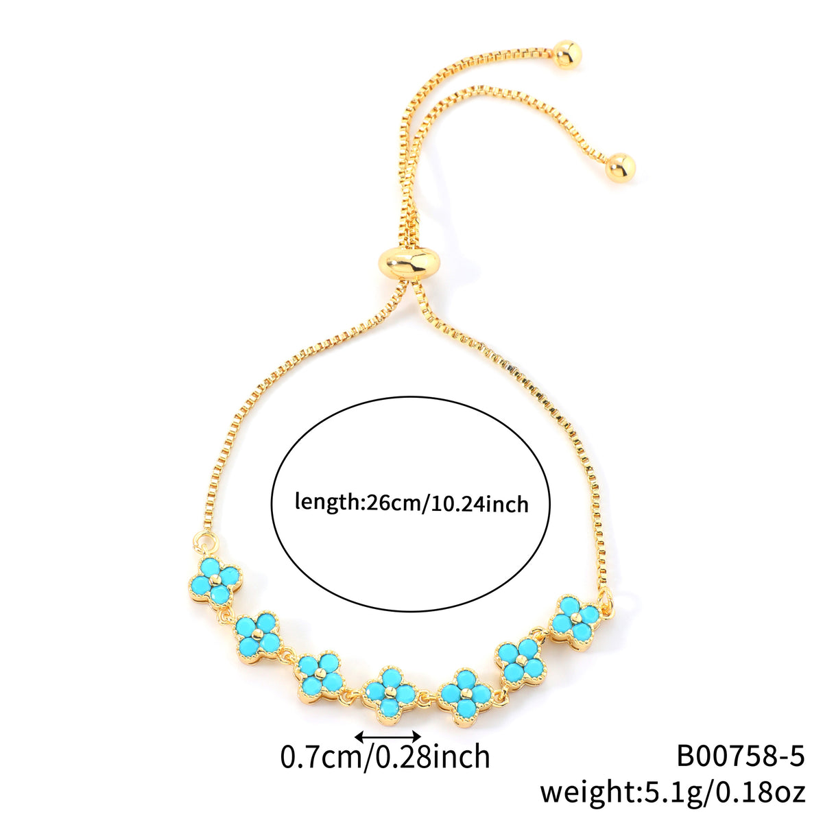 Zircon four-leaf clover bracelet