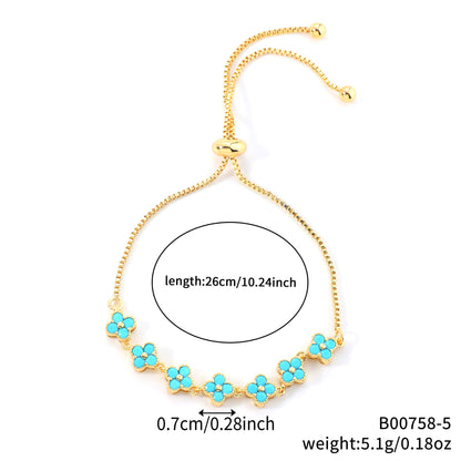 Zircon four-leaf clover bracelet