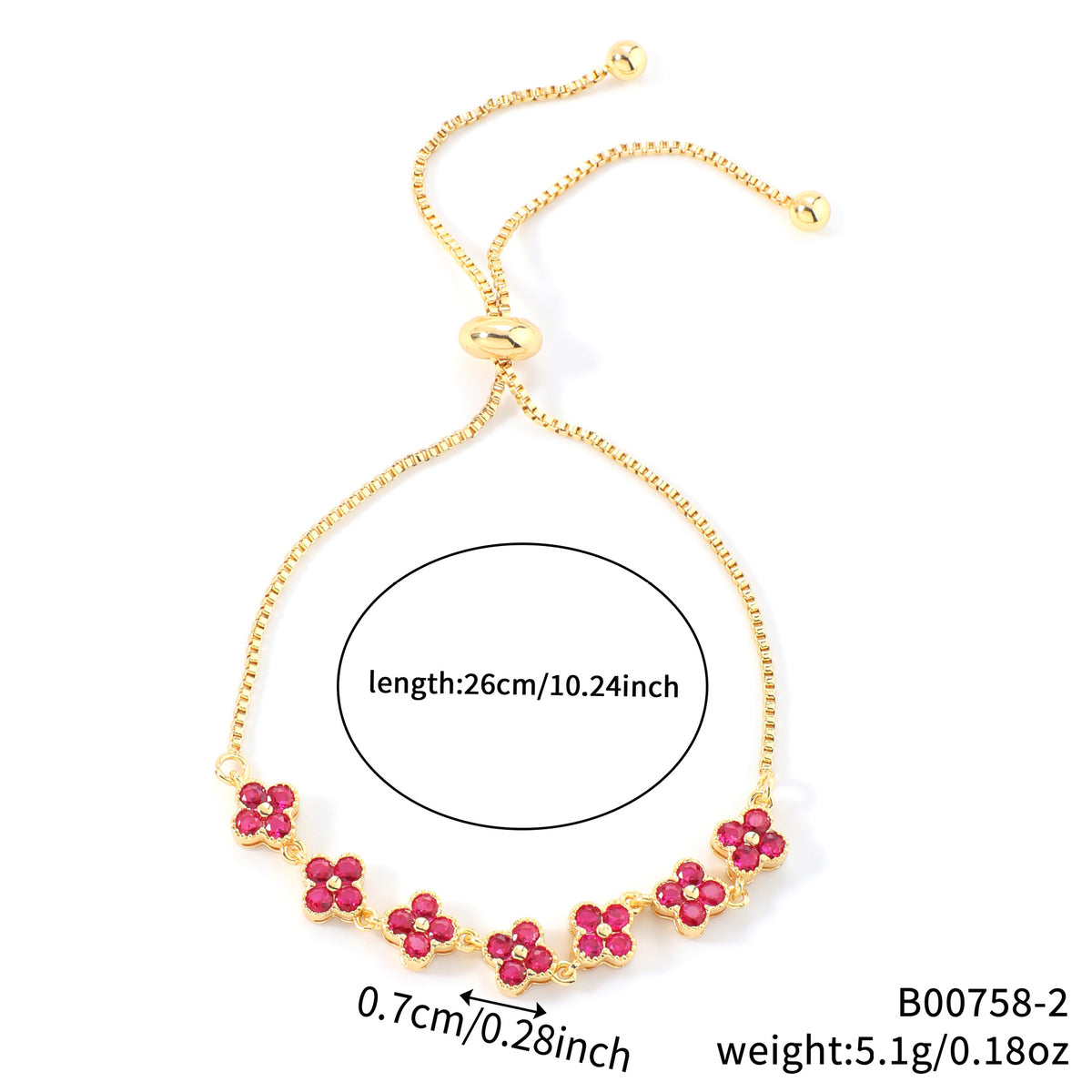 Zircon four-leaf clover bracelet