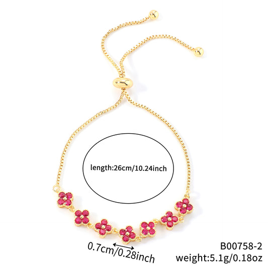 Zircon four-leaf clover bracelet