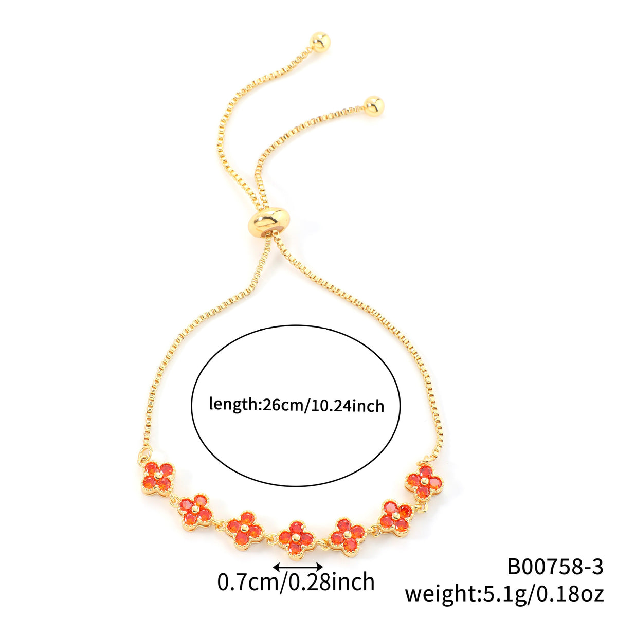 Zircon four-leaf clover bracelet