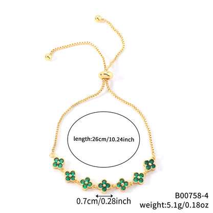 Zircon four-leaf clover bracelet