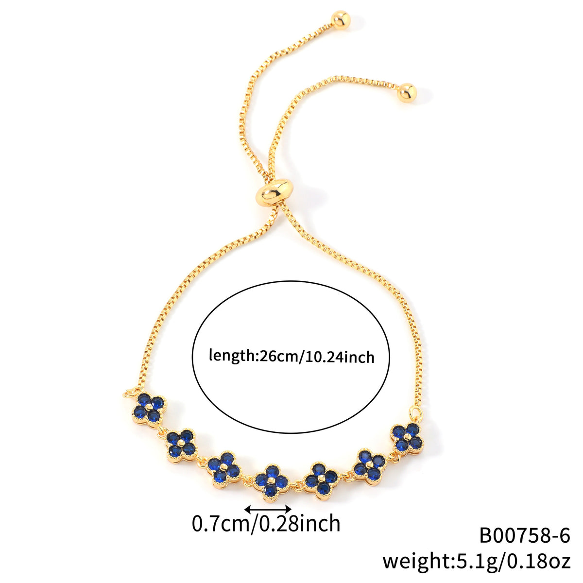 Zircon four-leaf clover bracelet