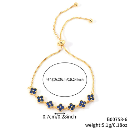 Zircon four-leaf clover bracelet