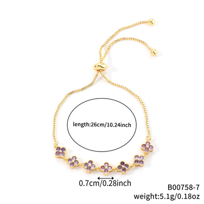 Zircon four-leaf clover bracelet