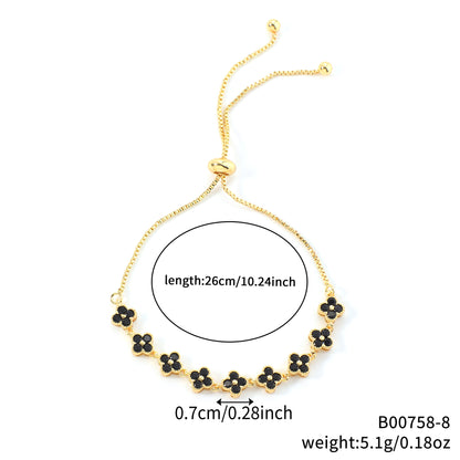 Zircon four-leaf clover bracelet