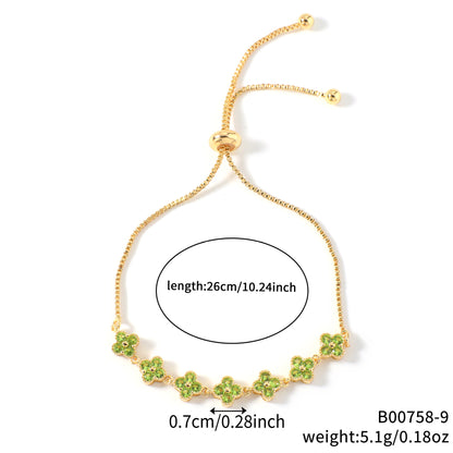 Zircon four-leaf clover bracelet