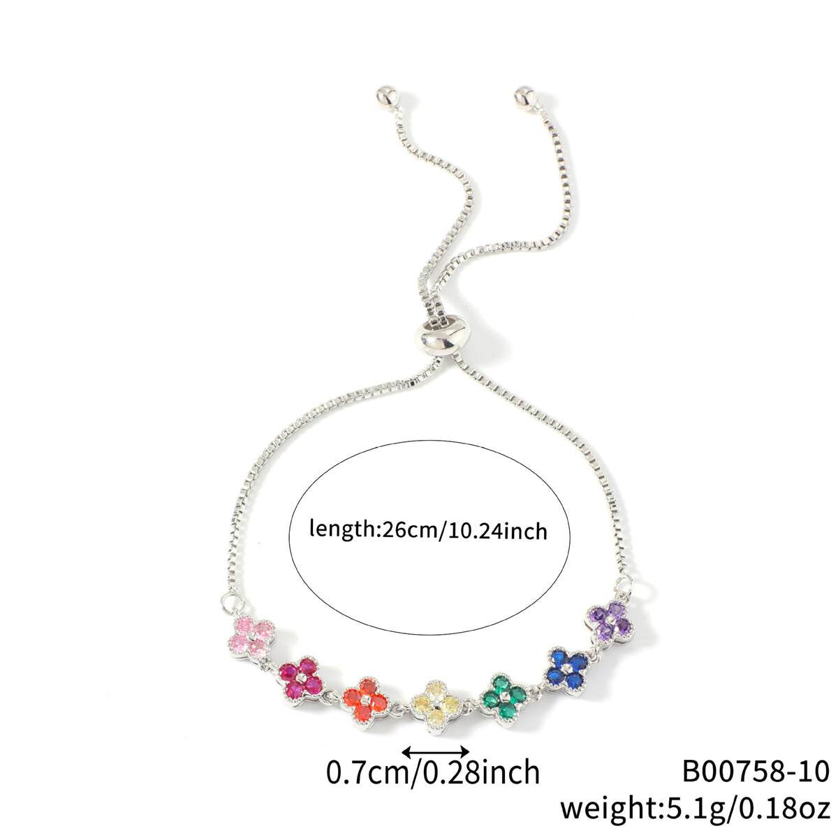 Zircon four-leaf clover bracelet