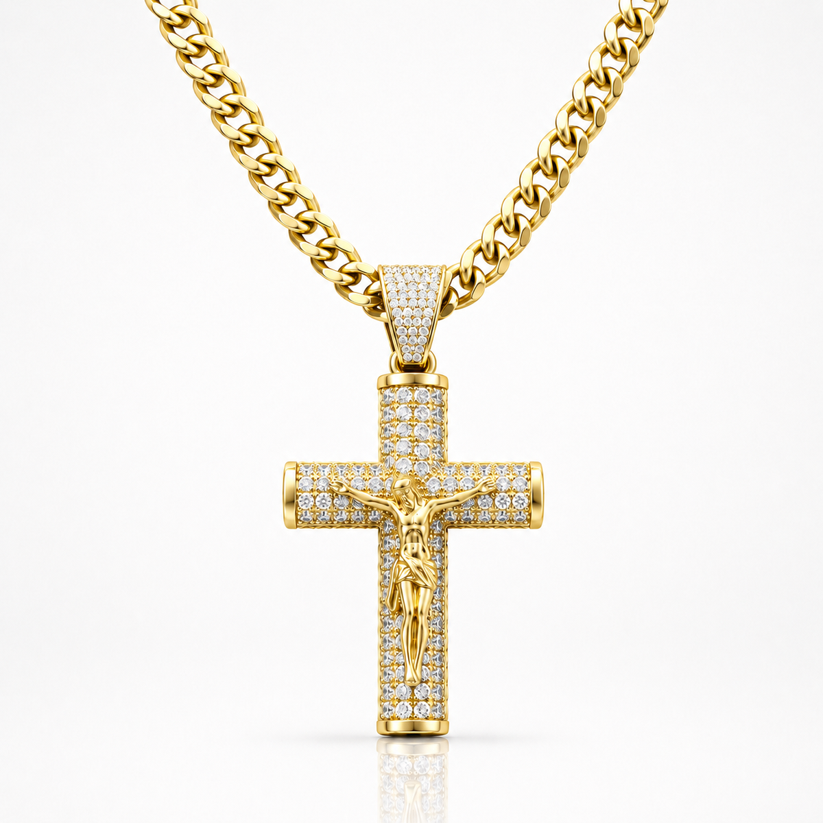 14K Gold Crucifix Chain