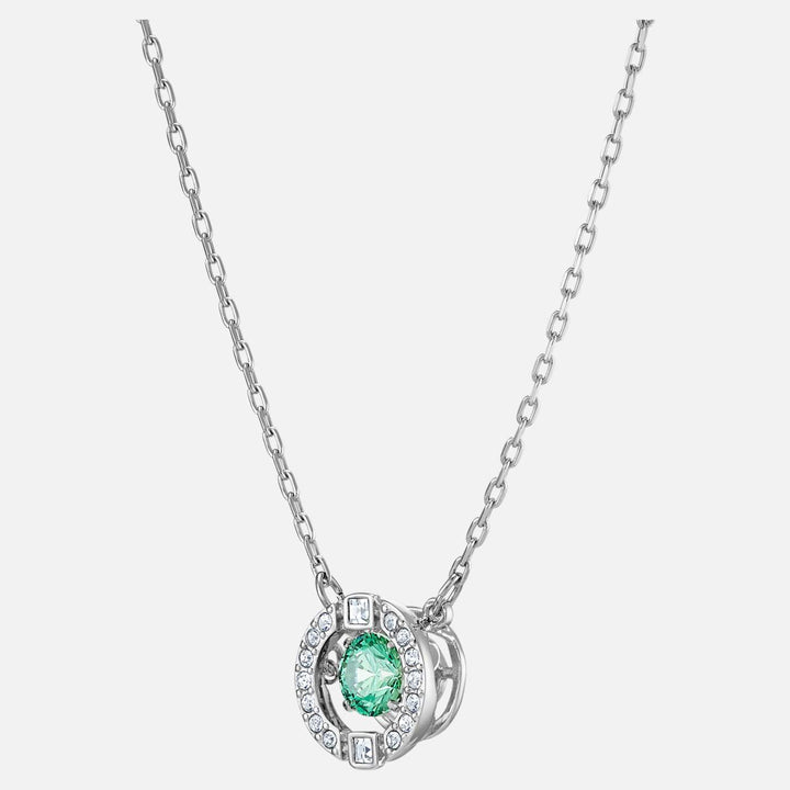 Jewelry Sparkling Dance Necklace Green Rhodium Plated