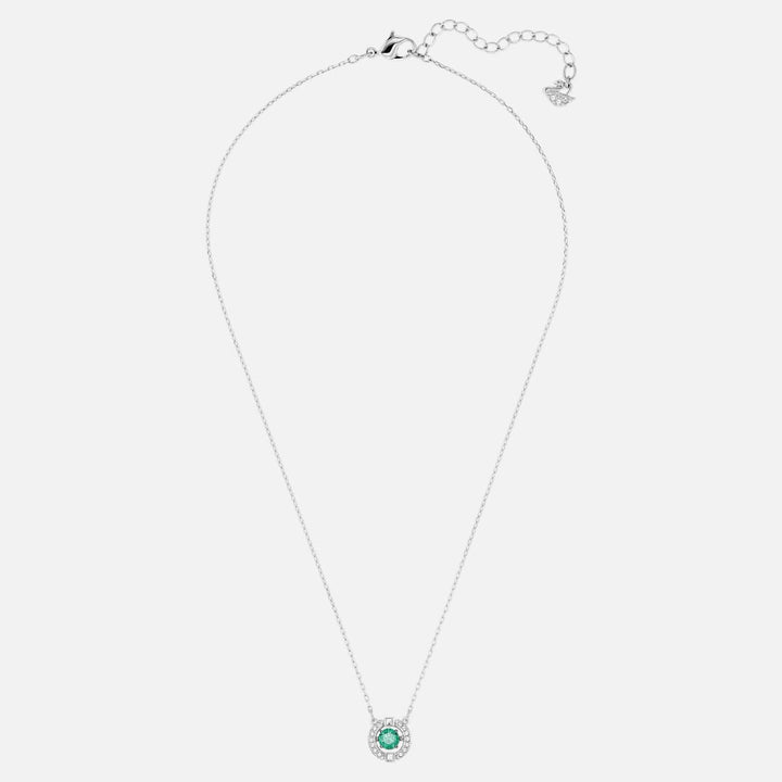 Jewelry Sparkling Dance Necklace Green Rhodium Plated