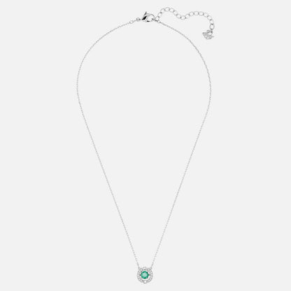 Jewelry Sparkling Dance Necklace Green Rhodium Plated