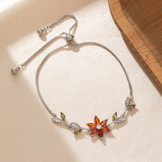 Sweet and delicate floral four-leaf clover diamond-encrusted bracelet 待修改