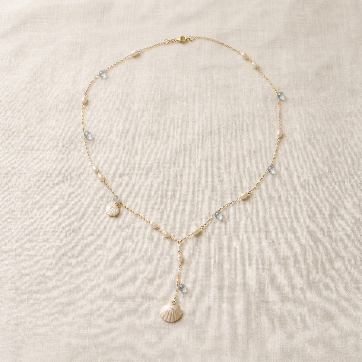 Seaside Pearl Lariat — Gemmy Pocket concept photograph