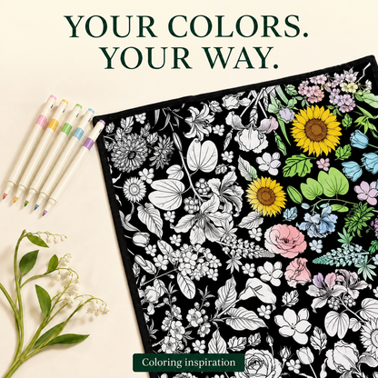Color palette inspiration for the botanical coloring blanket
