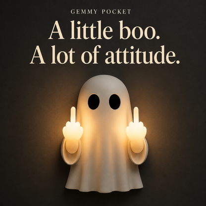 Gemmy Pocket ghost wall light editorial: A little boo. A lot of attitude.